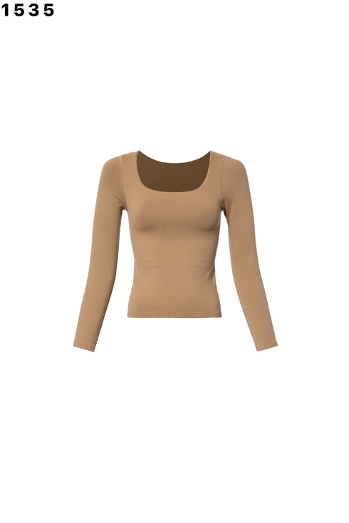 SQUARE NECK LONG SLEEVE